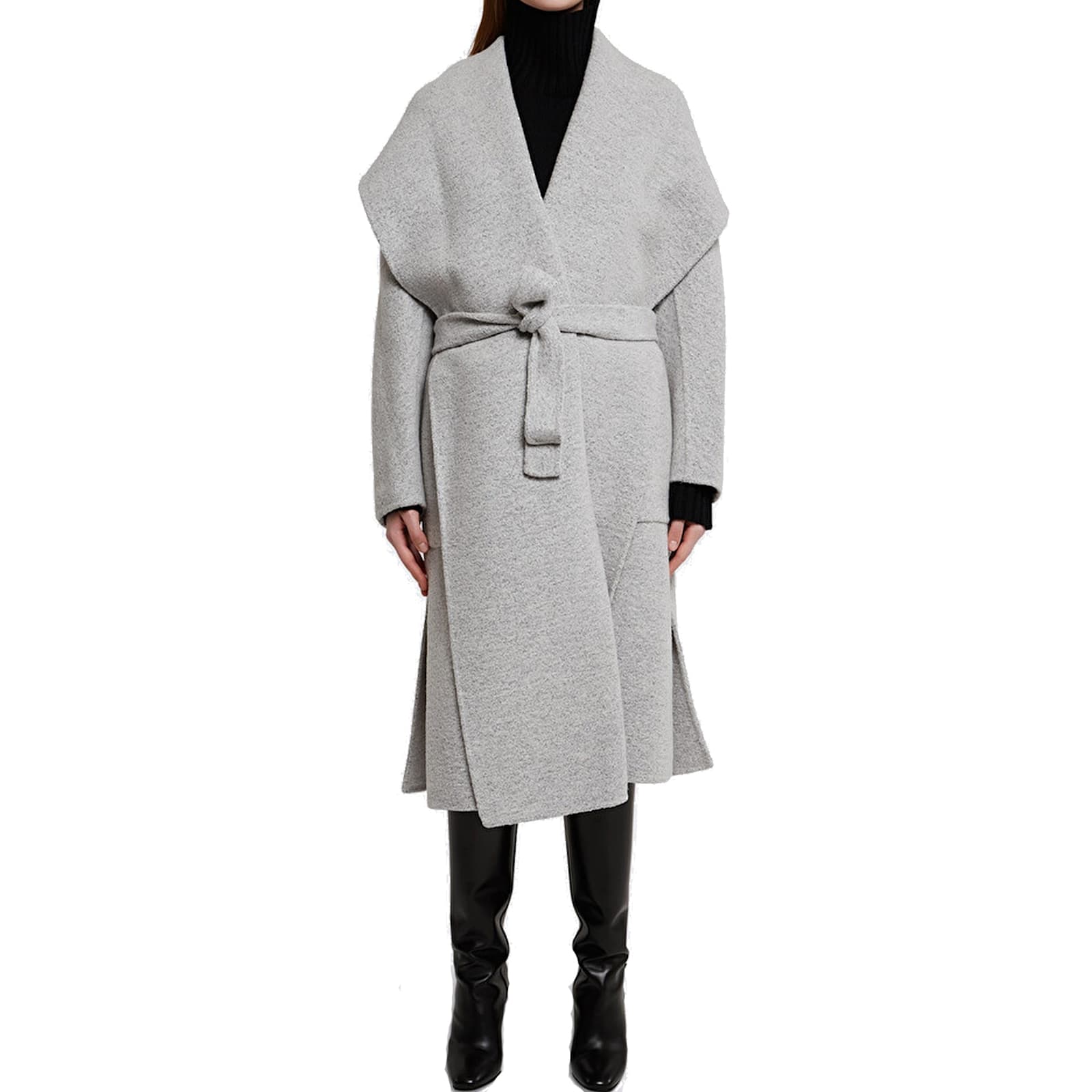 Max Mara Race Long Coat In Gray