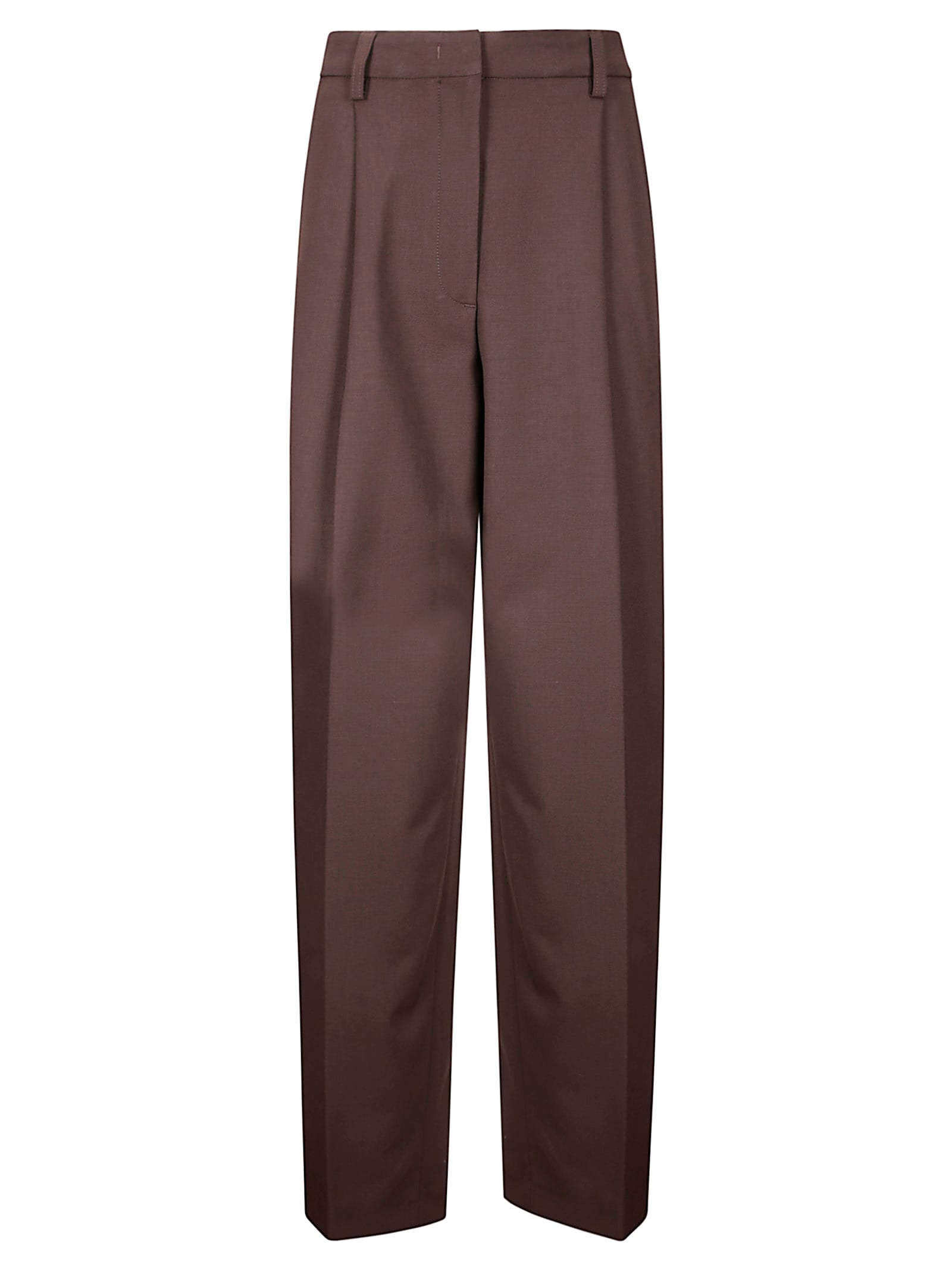 The Latest High-waisted Brown Trousers With Relaxed Fit In Brown