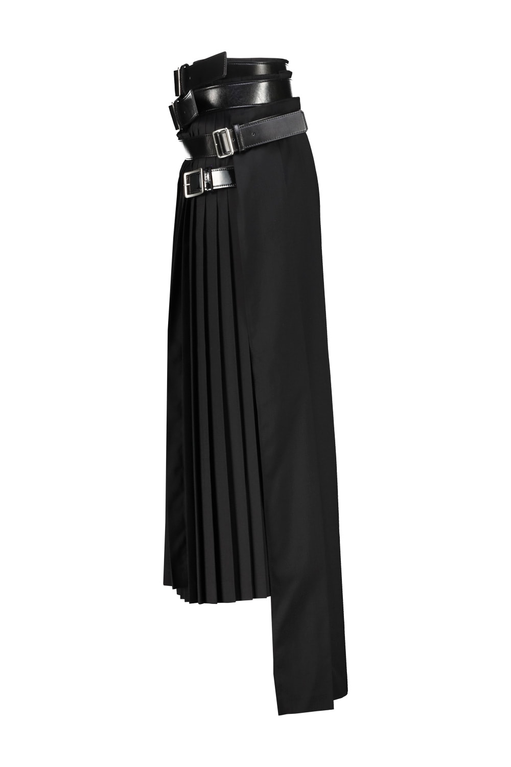 Shop Junya Watanabe Belted Plissè Skirt In Black