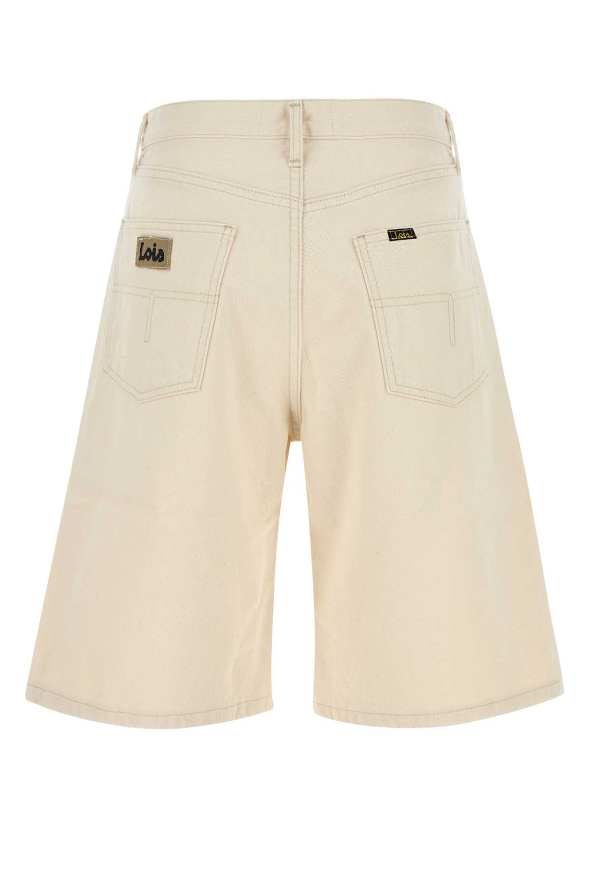 Lois Sand Denim Ada Bermuda Shorts In Ecrurinse