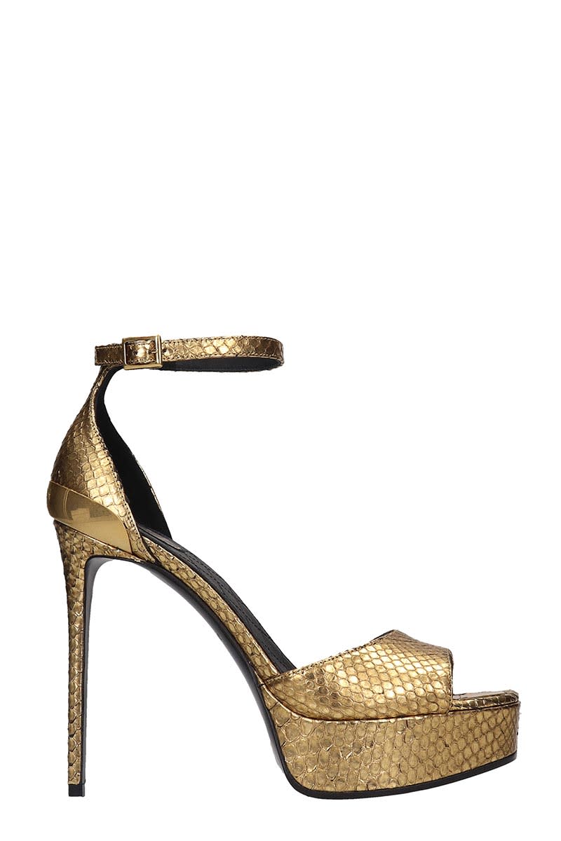 BALMAIN PIPPA SANDALS IN GOLD LEATHER,11262742