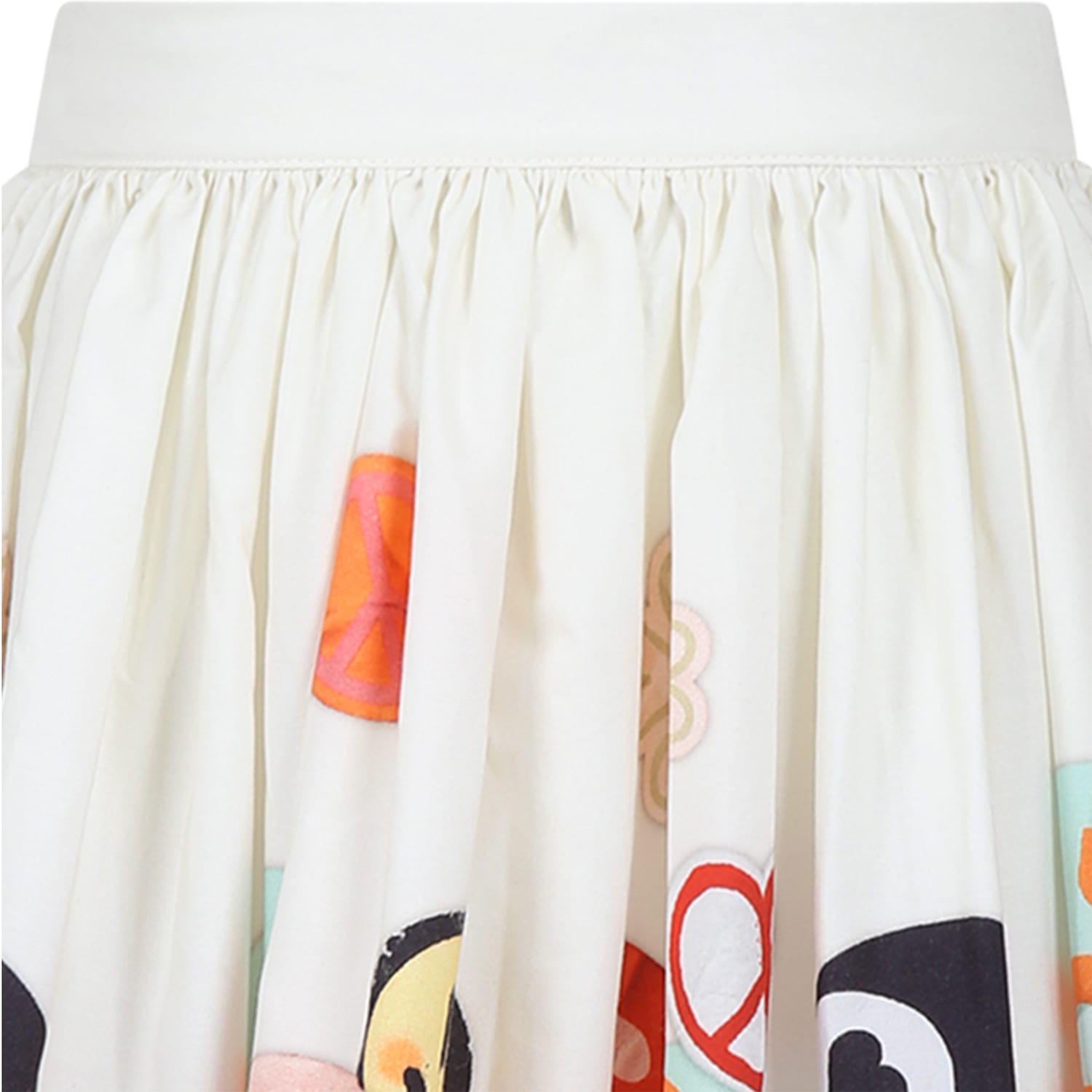 Shop Molo White Skirt For Girl With Smiley Print