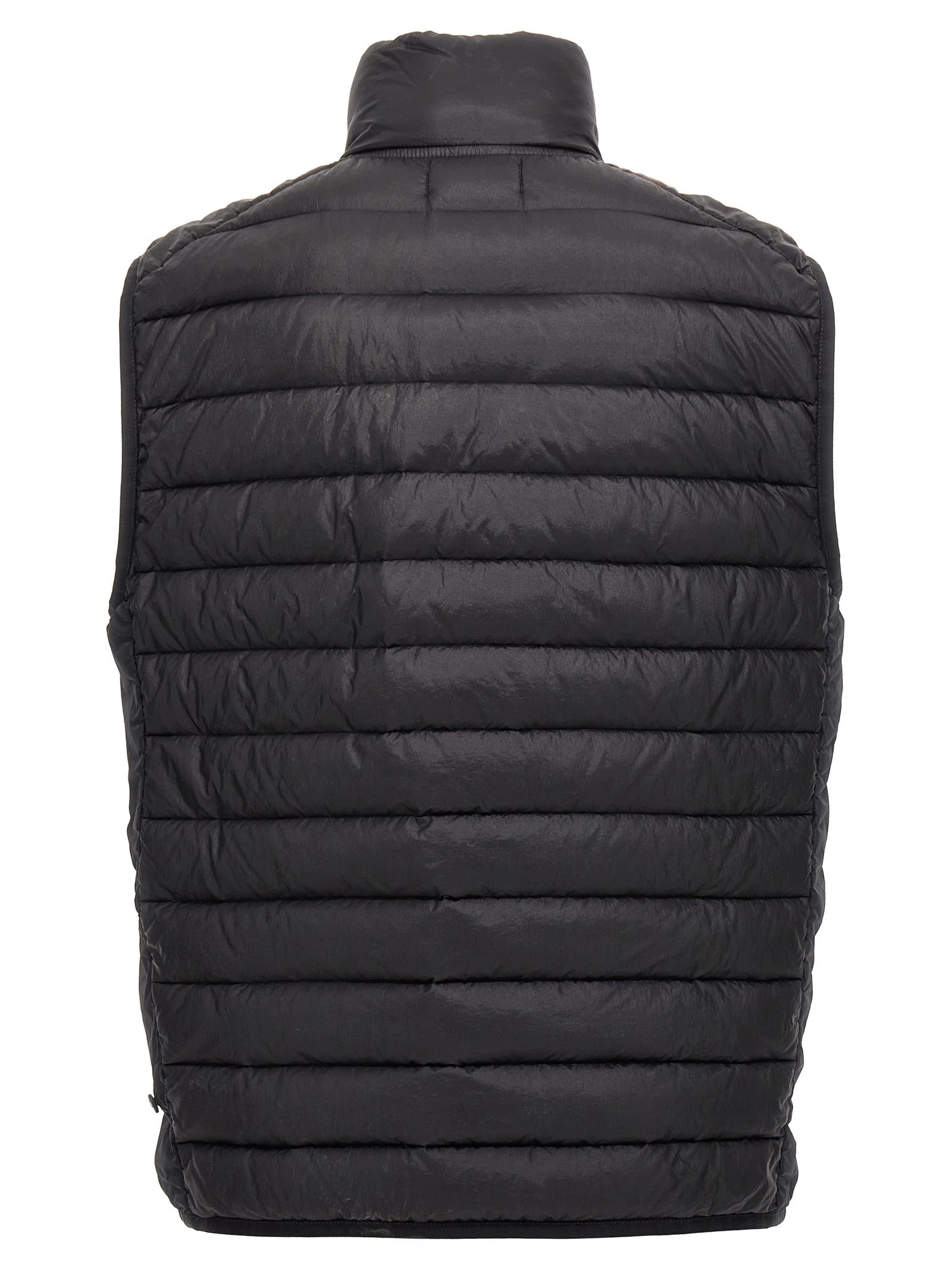 Shop Stone Island Loom Woven Chambers R-nylon Down-tc Vest In Black