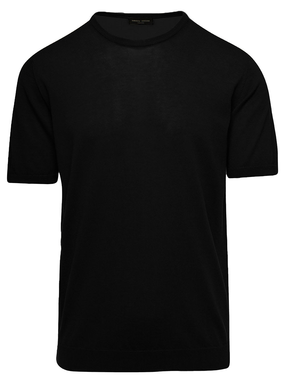 Shop Roberto Collina Black Crewneck T-shirt In Cotton Man