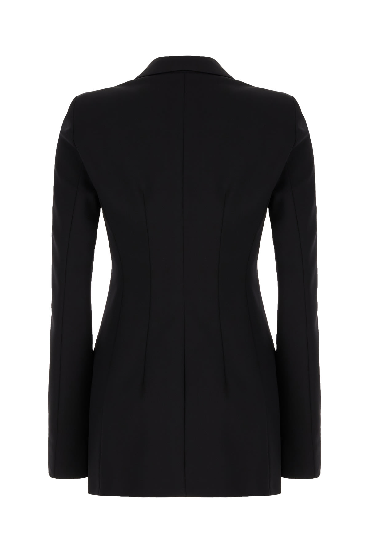 Sportmax Double-breasted Virgin Wool Blazer In Nero