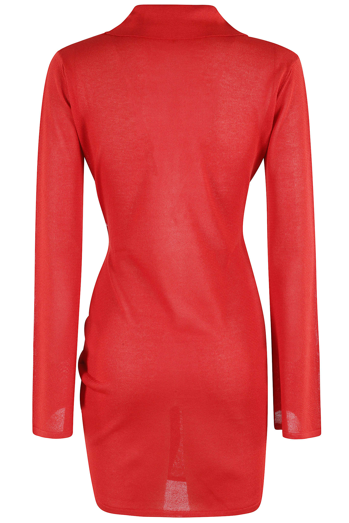 Shop Federica Tosi Abito Corto Con Nodo Flexage In Rosso