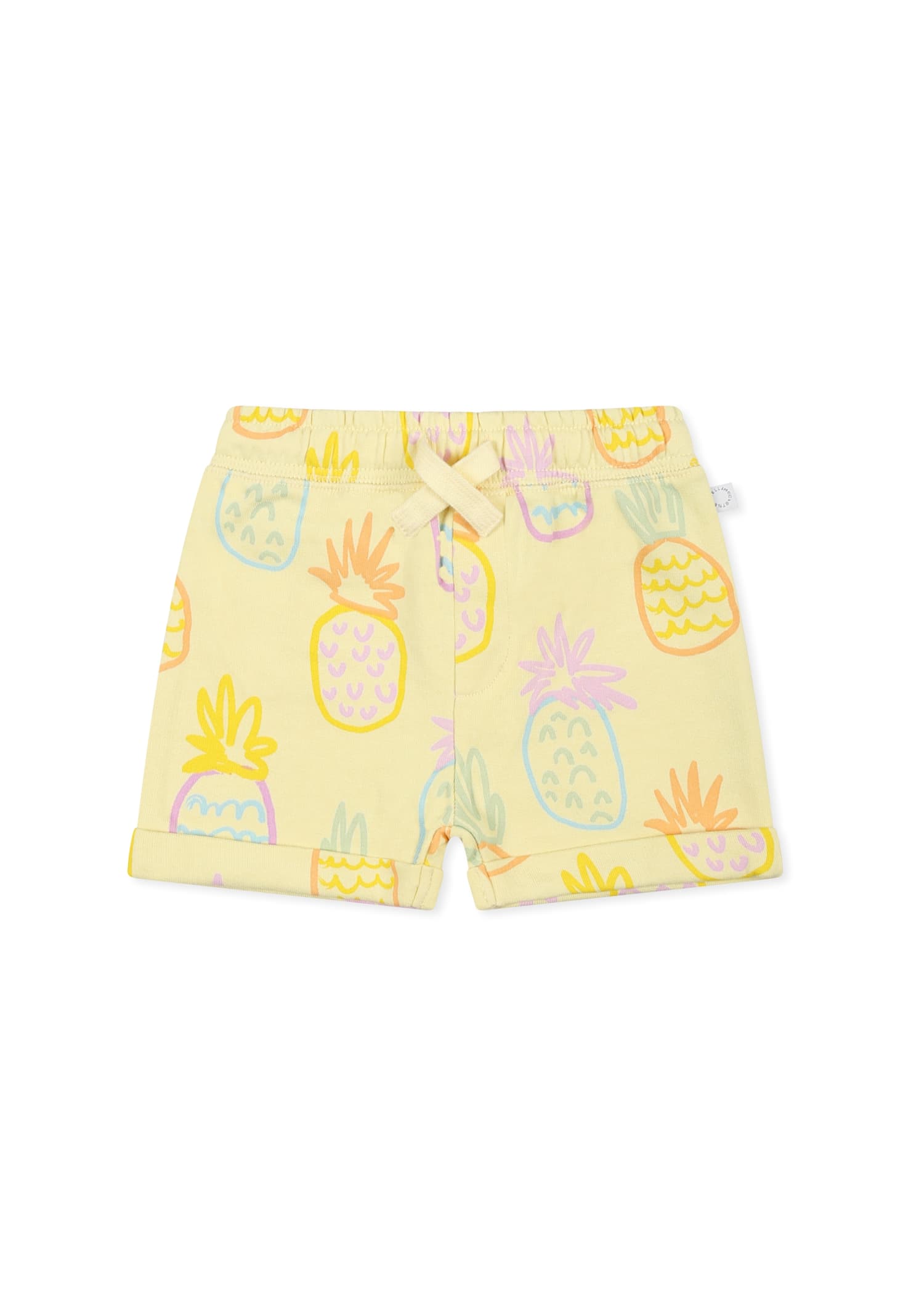 Stella Mccartney Yellow Shorts For Baby Girl With Pineapple In Yellow