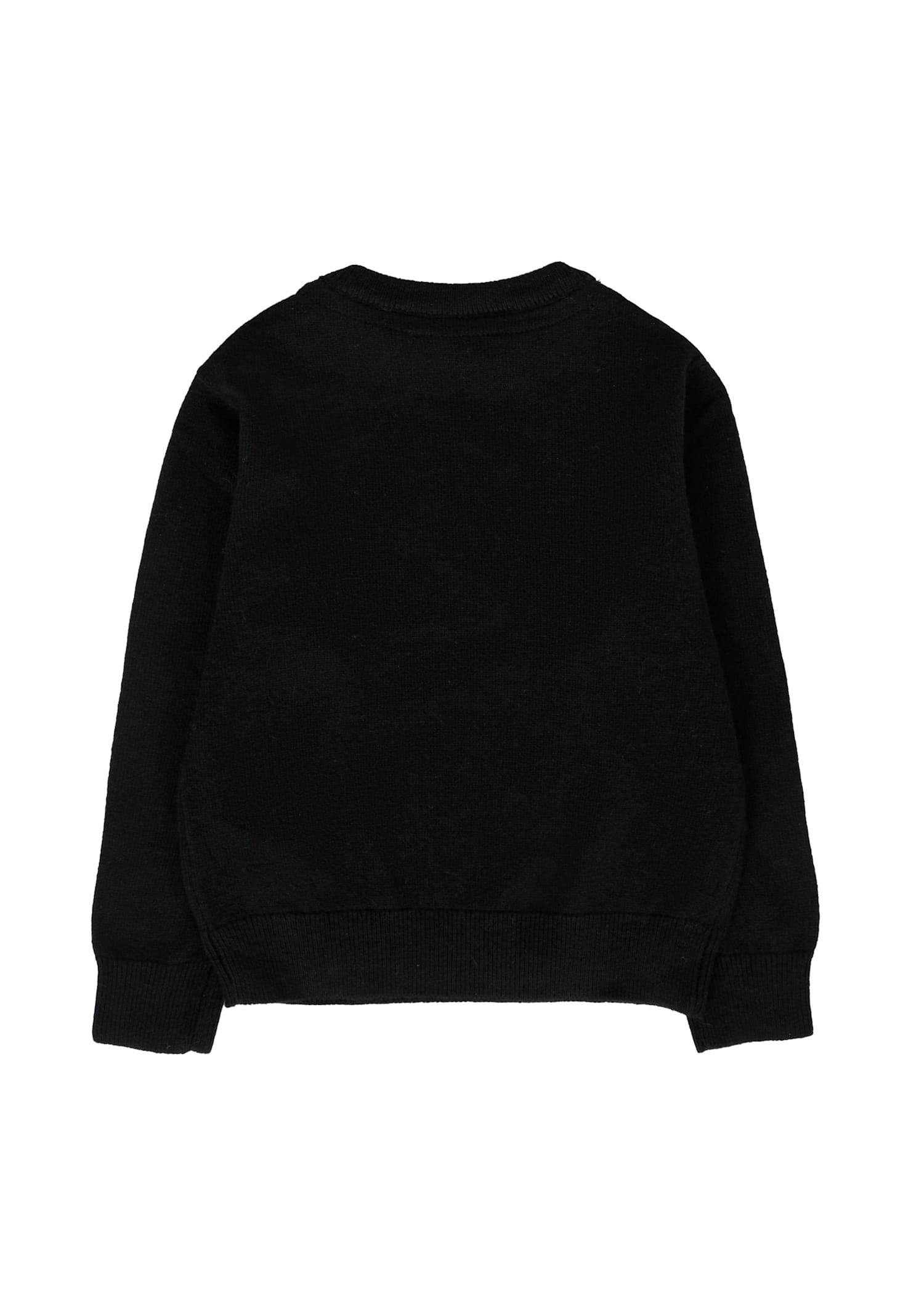Richmond Black Sweater For Baby Boy With Light Blue Logo In Black