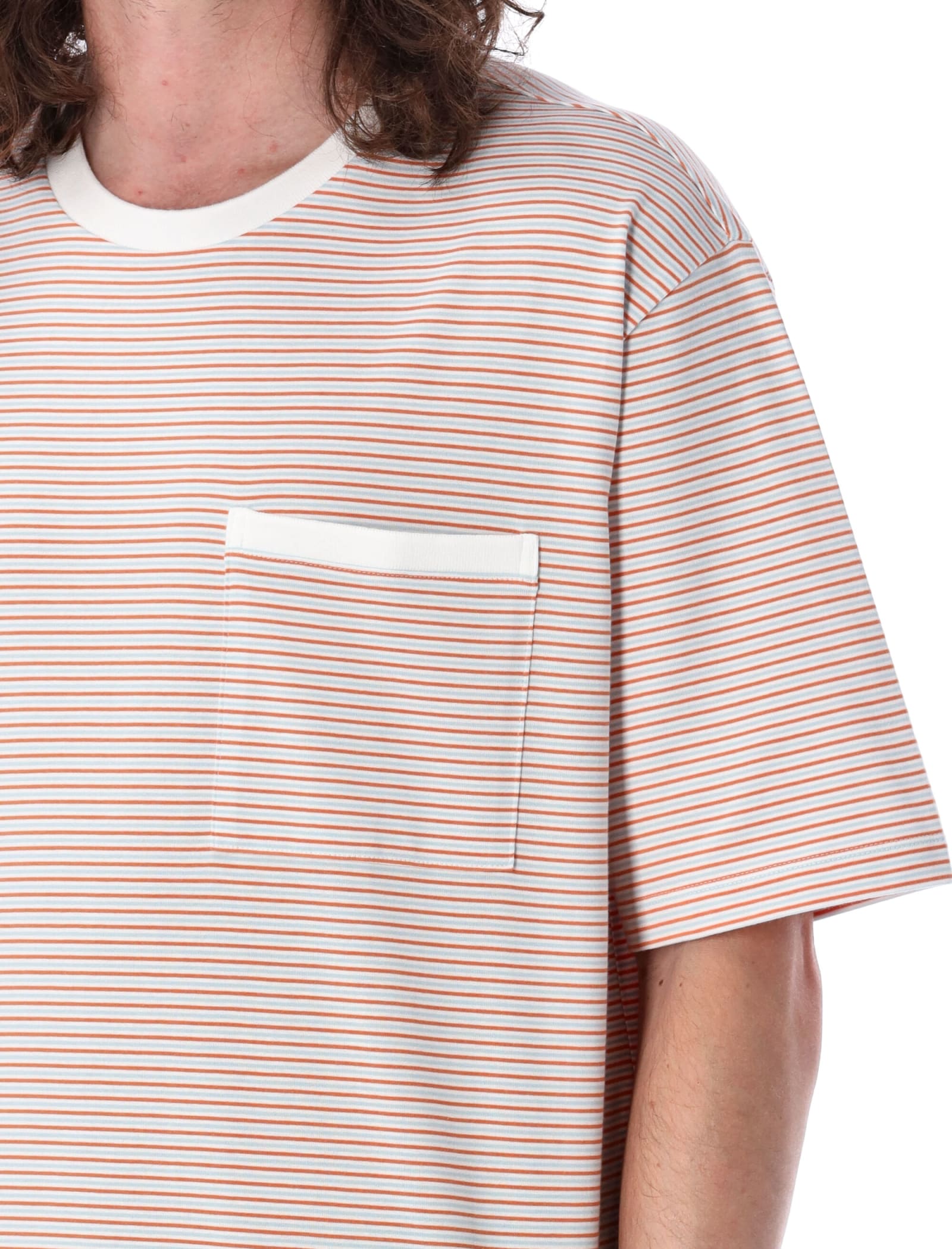 Shop Thom Browne Oversized Short Sleeved Pocket T-shirt In Orange