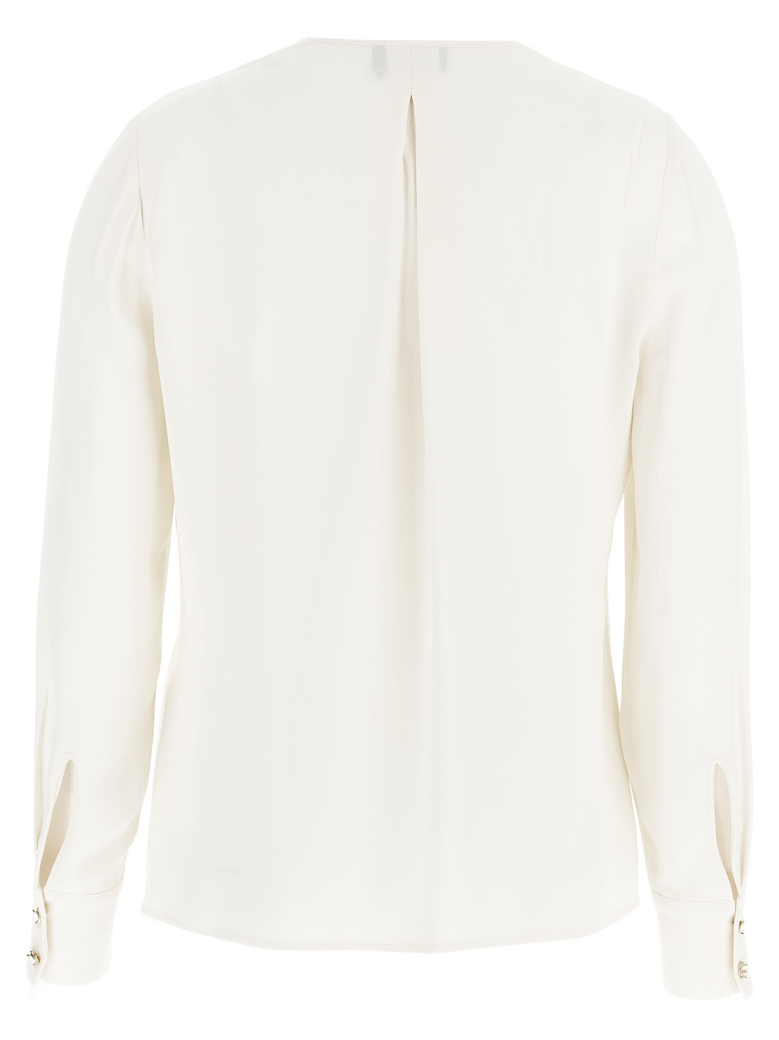Shop Elisabetta Franchi Lace-up Blouse In White