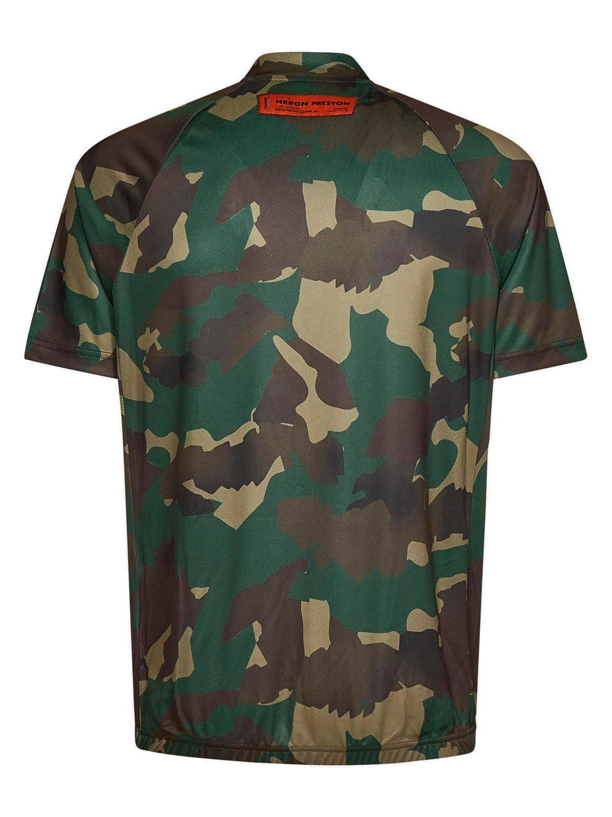 Shop Heron Preston Camouflage Printed Mockneck T-shirt In Green
