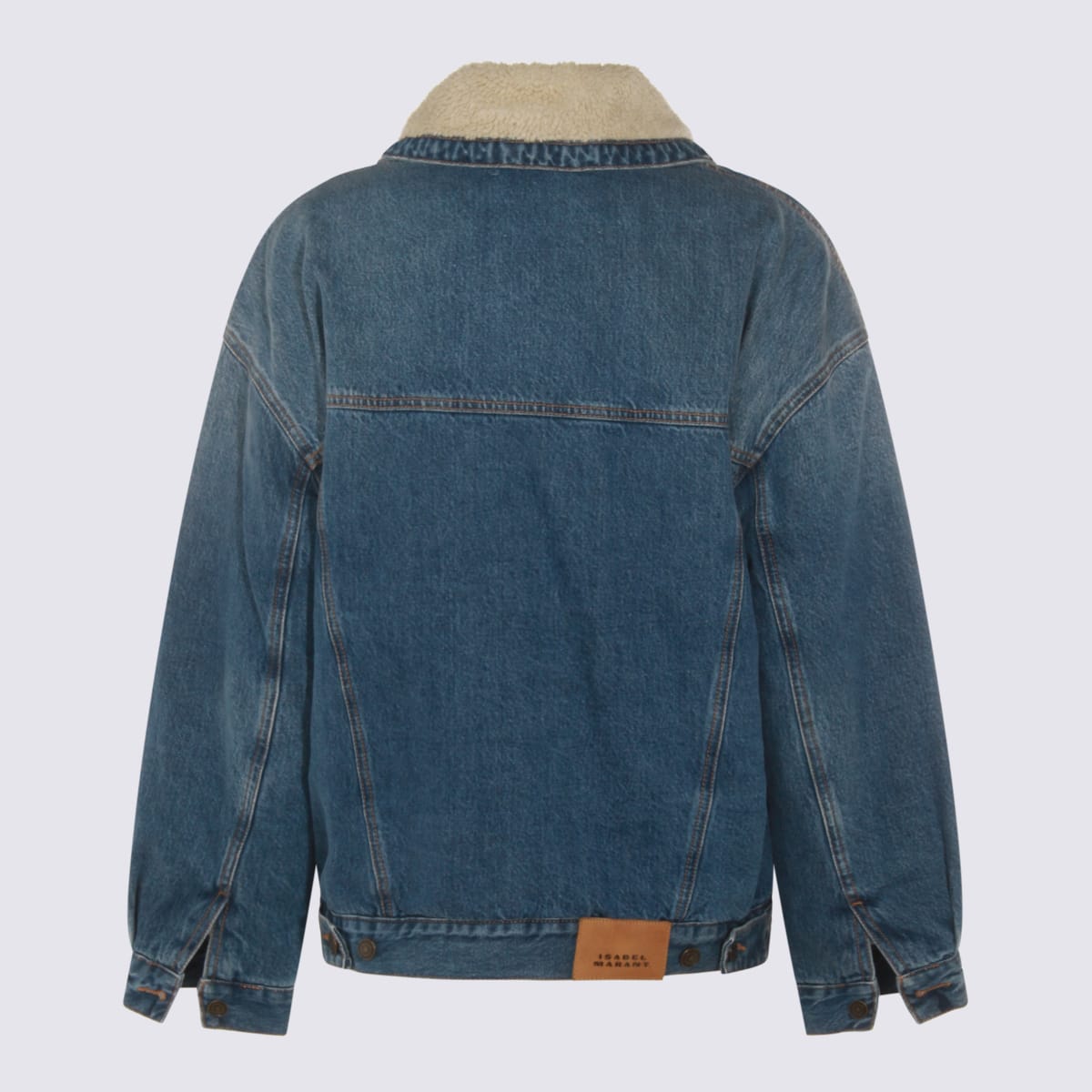 Isabel Marant Casual Jacket With Shearling Collar And Pockets In Blue