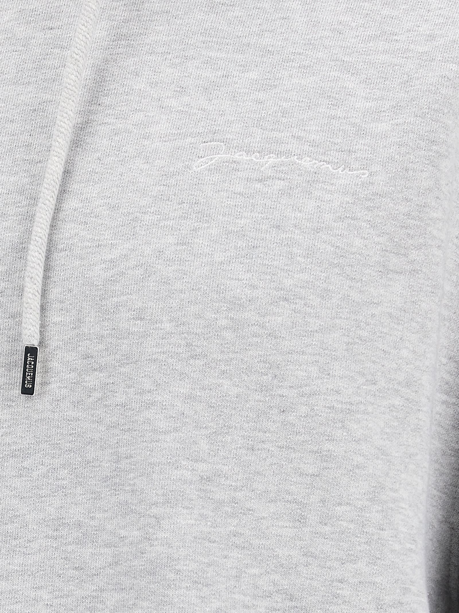 Shop Jacquemus Le Sweatshirt Brodé Hoodie In Gray