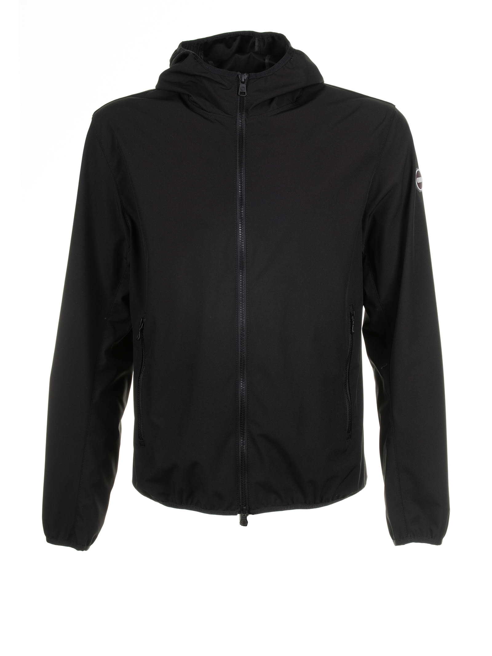 Shop Colmar Black Softshell Jacket With Hood In Nero