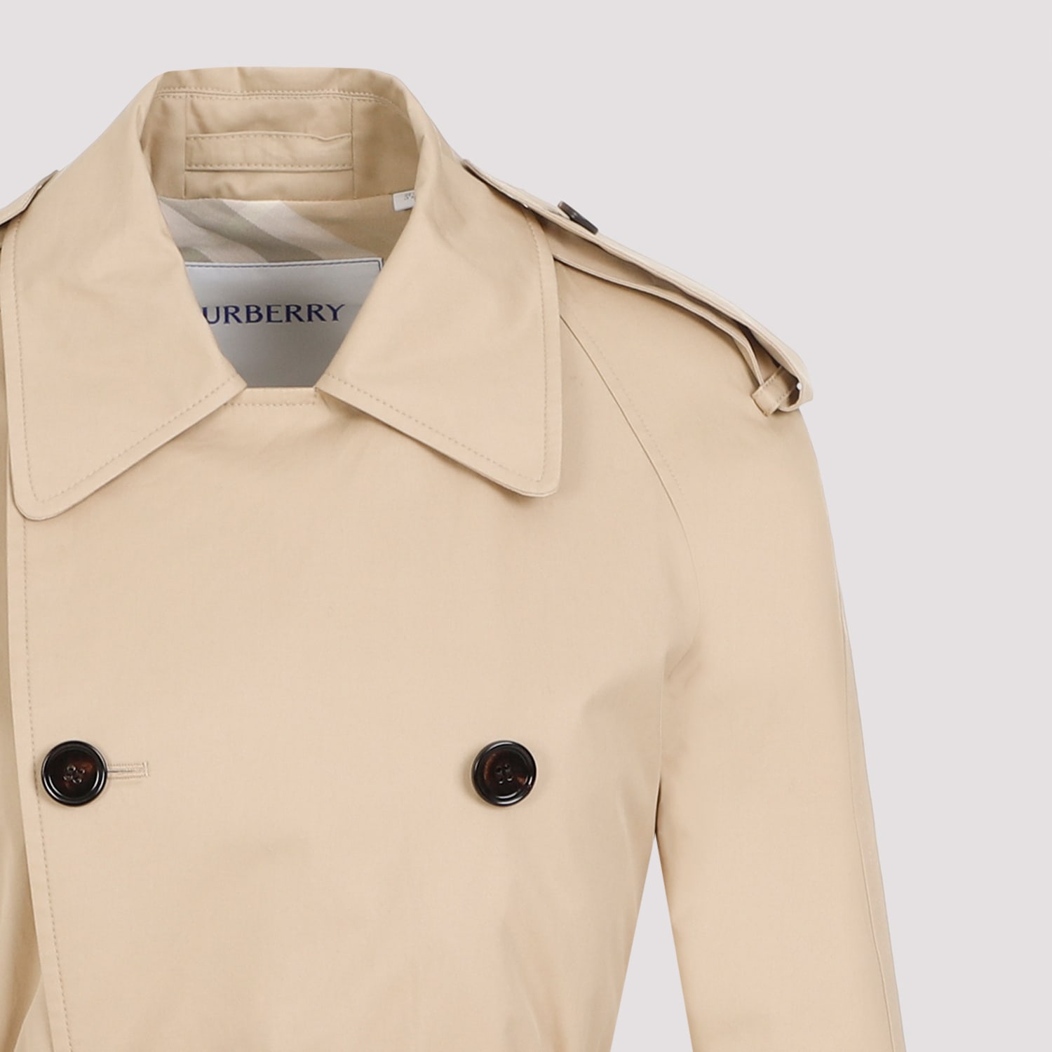 Shop Burberry Trench In Flax