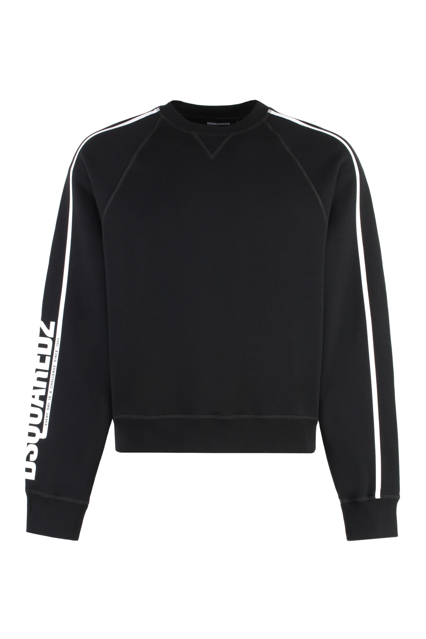 Shop Dsquared2 Cotton Crew-neck Sweatshirt In Black