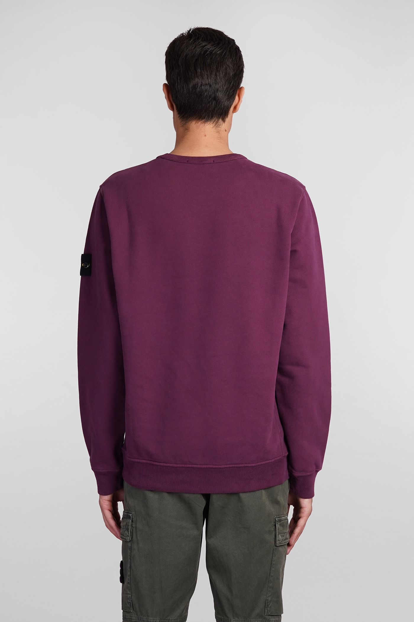 Shop Stone Island Sweatshirt In Viola Cotton