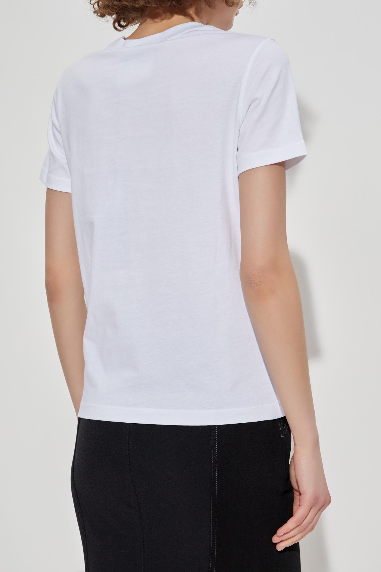 Versace Jeans Couture White Cotton Crew Neck T-shirt With Print In White