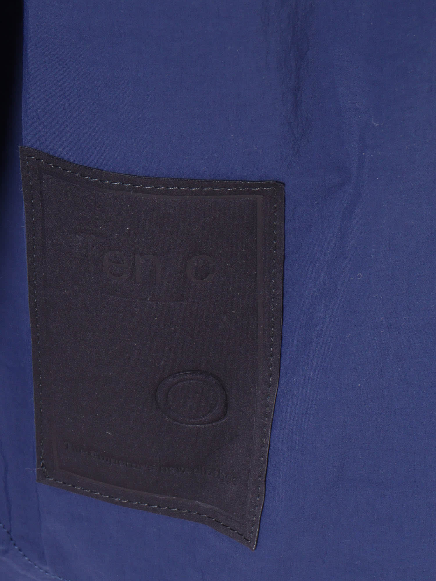 Ten C Blue Jacket With Hoodie In Blue
