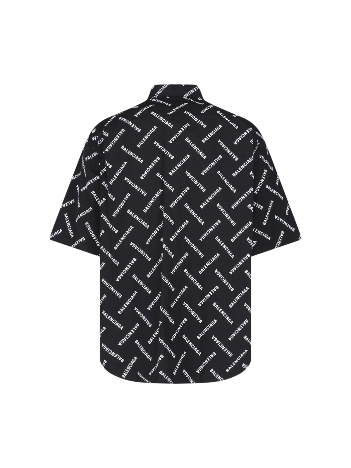 Shop Balenciaga All-over Logo Shirt In Black