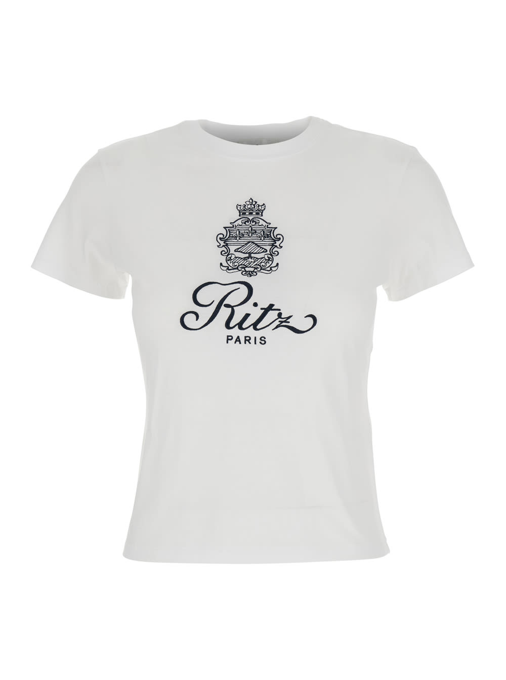 Frame White T-shirt With Ritz Paris Logo On The Front In Cotton Woman In White