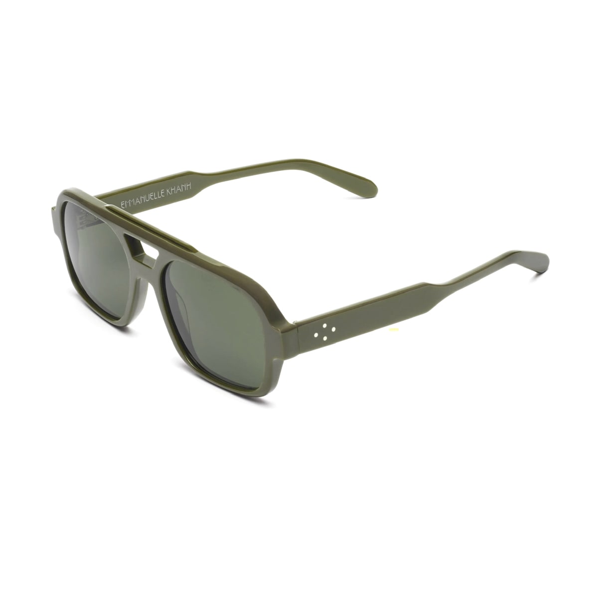 Emmanuelle Khanh Emmanuel Kahn Hero 375 Verde Oliva Sunglasses In Green