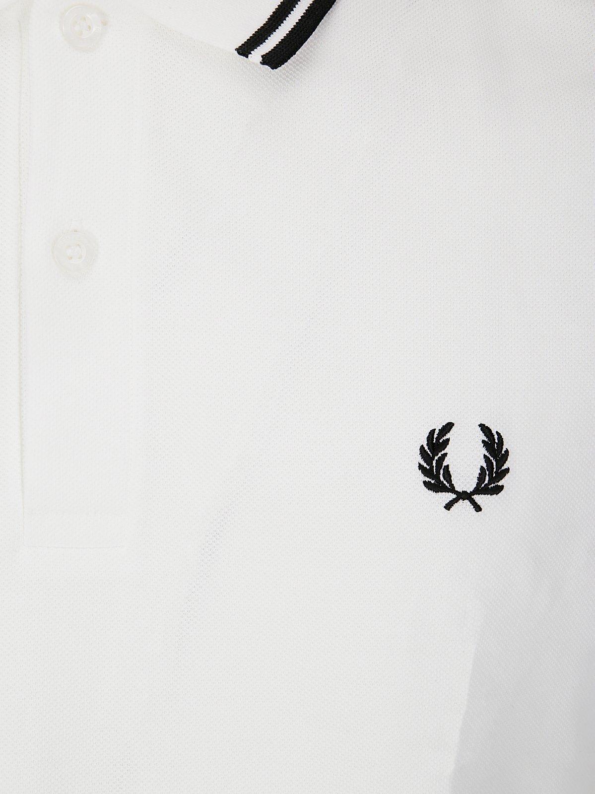 Shop Comme Des Garçons Shirt X Fred Perry Text-printed Polo Shirt In White