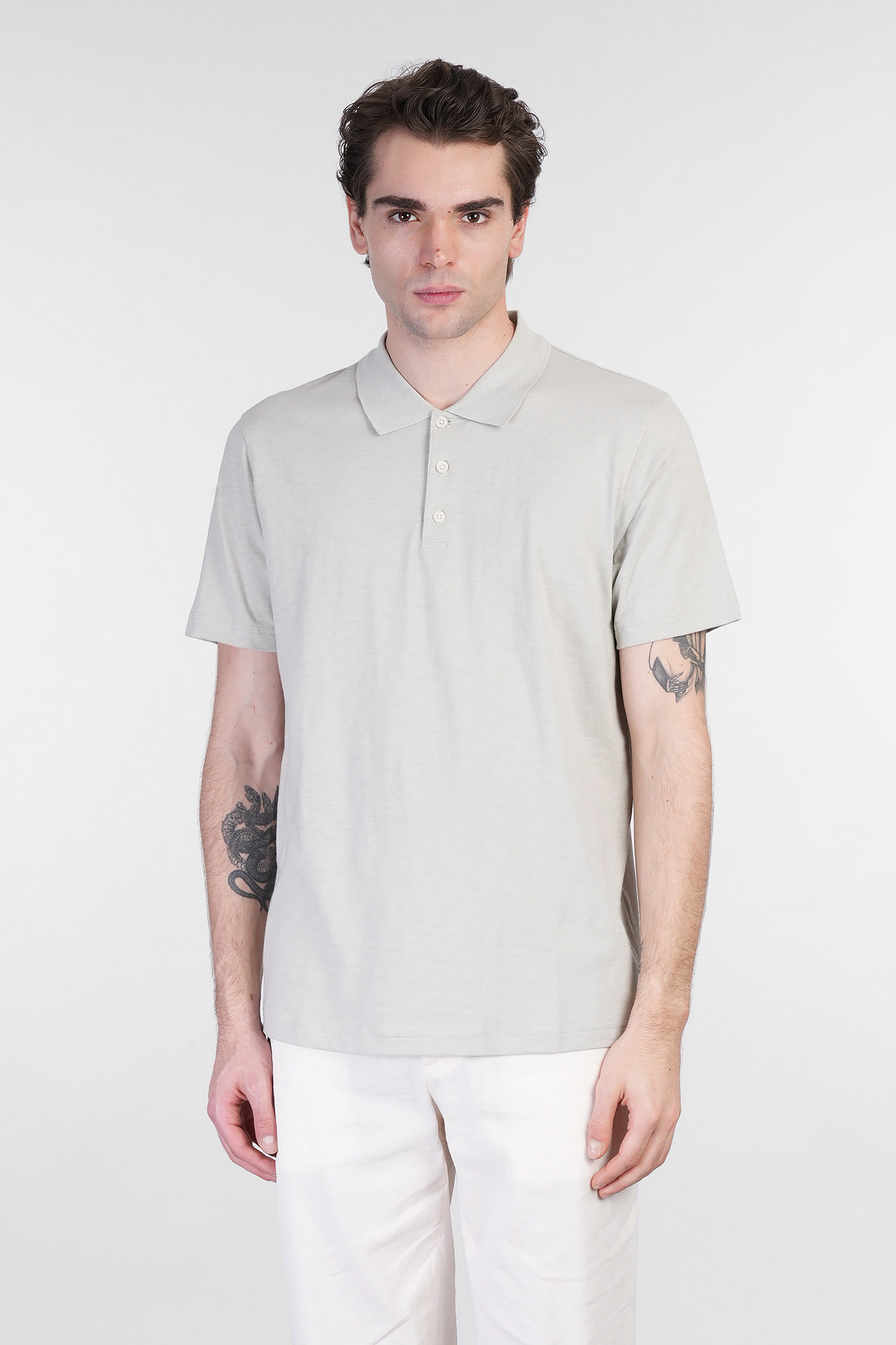 Polo In Grey Cotton