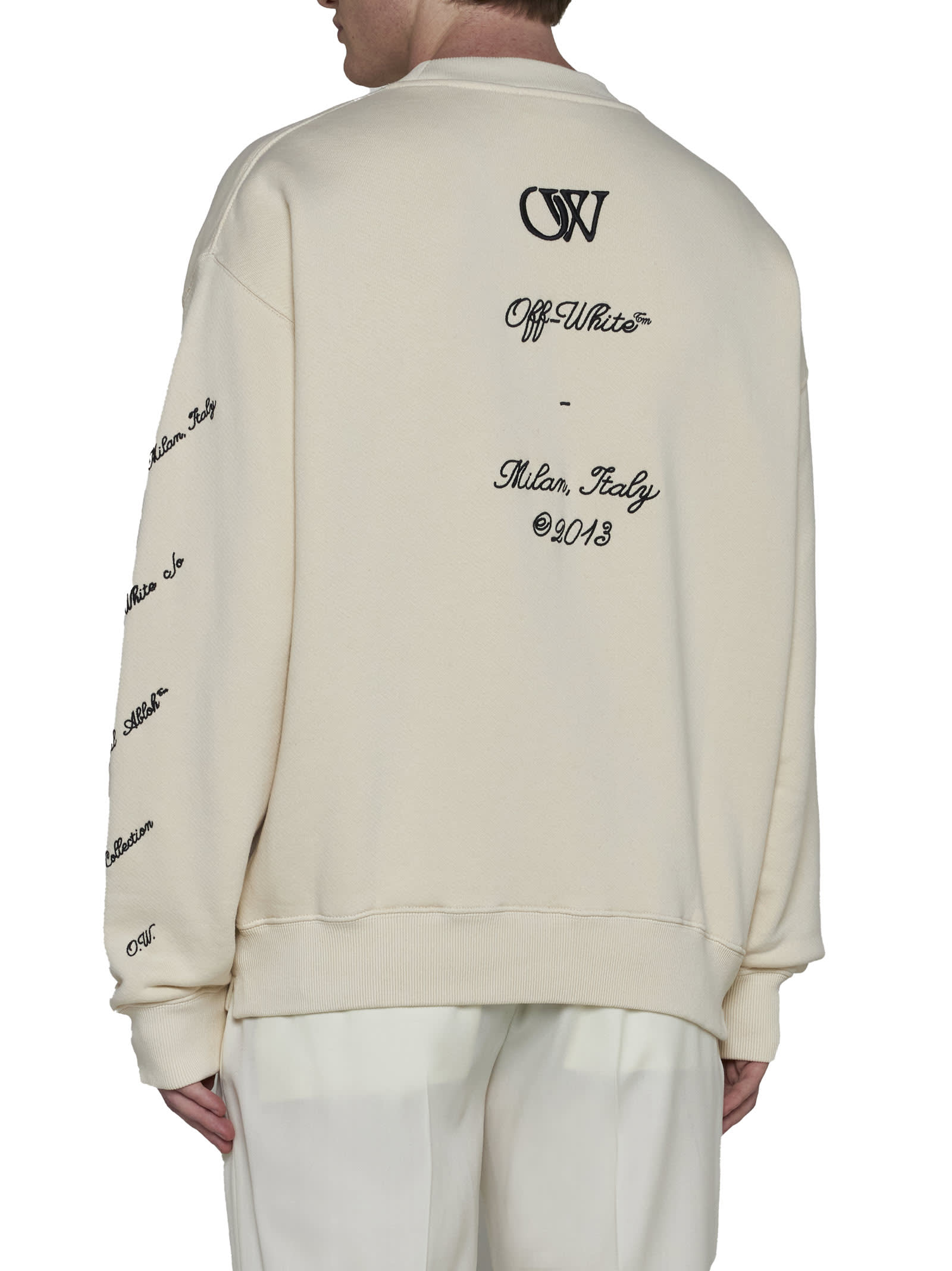 Shop Off-white Sweater In Angora Black Gold Fusion