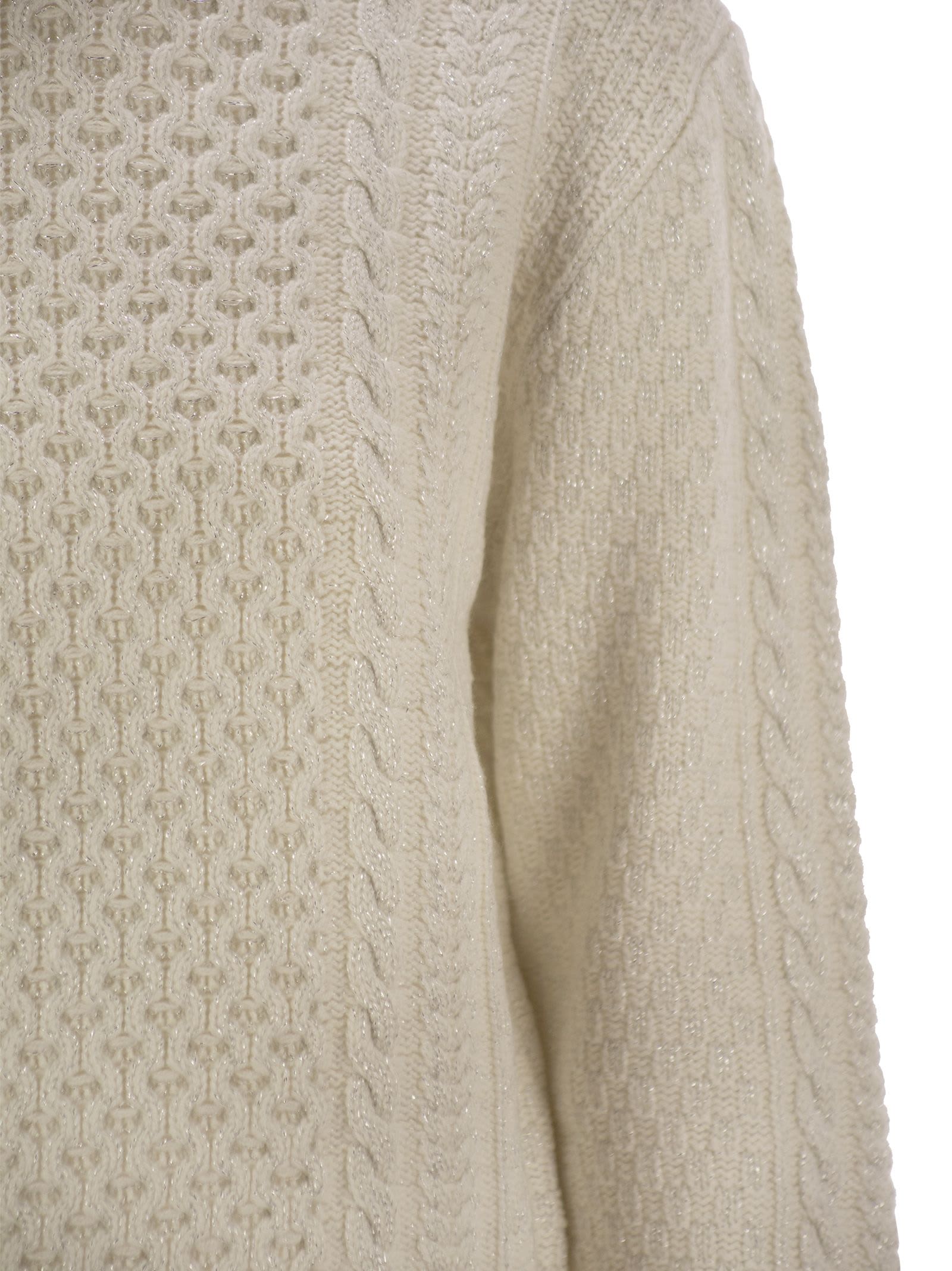 Fabiana Filippi Platinum Fisherman Jersey With Lurex In Neutral