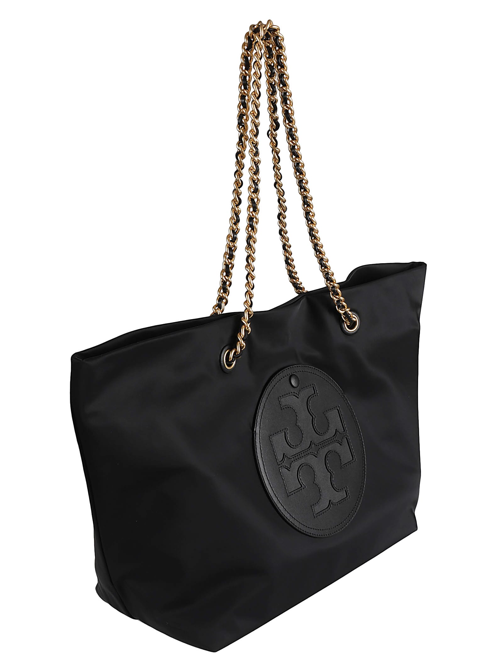 Shop Tory Burch Ella Logo Patched Tote In Black