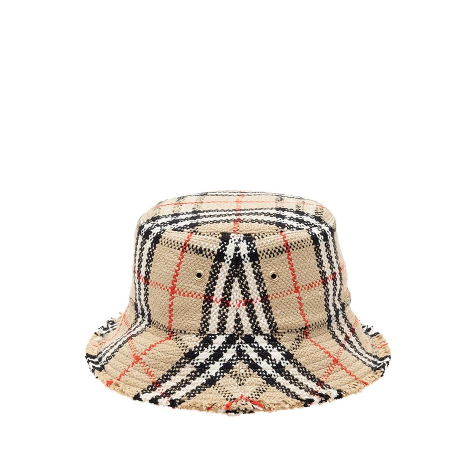 Shop Burberry Check Bouclé Bucket Hat In Beige
