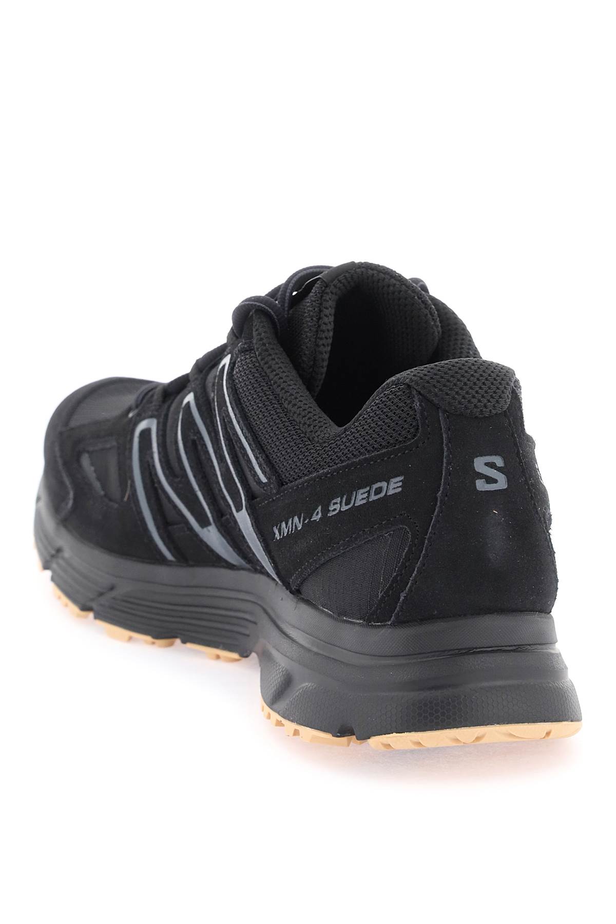 Shop Salomon X-mission 4 Suede Sneakers In Black Ebony Gum3 (black)