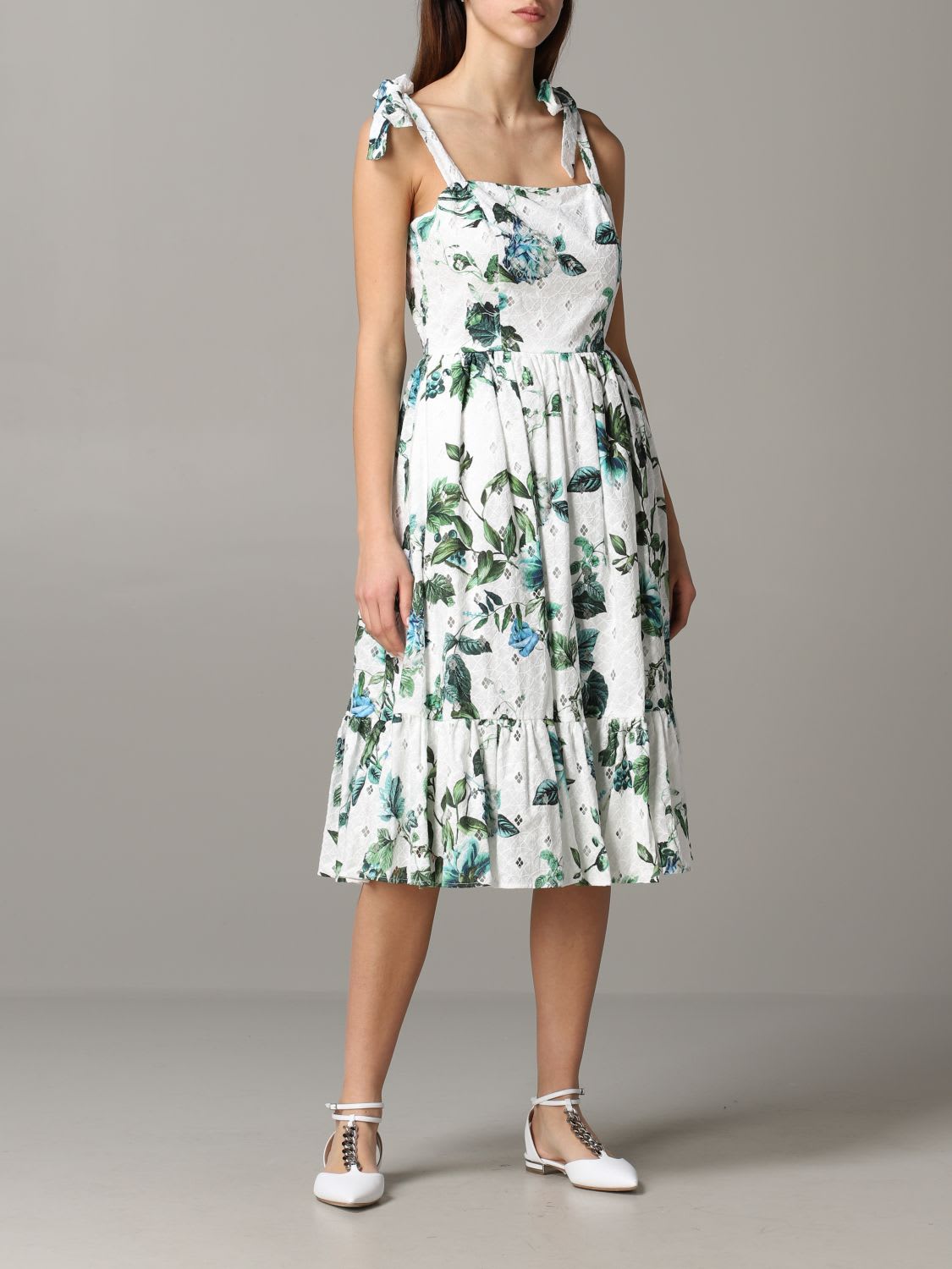 BLUMARINE DRESS WITH FLORAL PATTERN,11298784