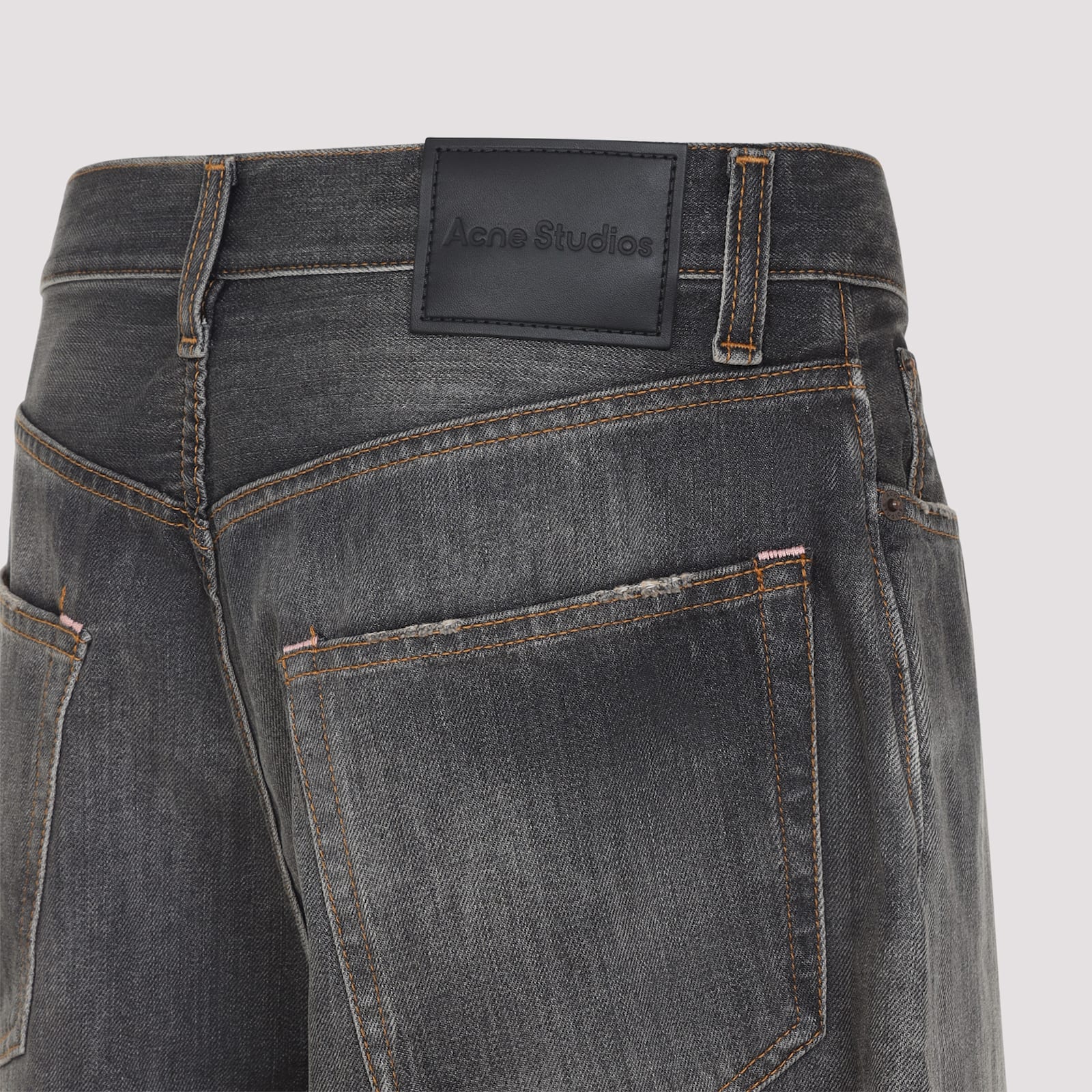 Acne Studios Trafalgar Wide Leg Jeans With Faded Effect In Black