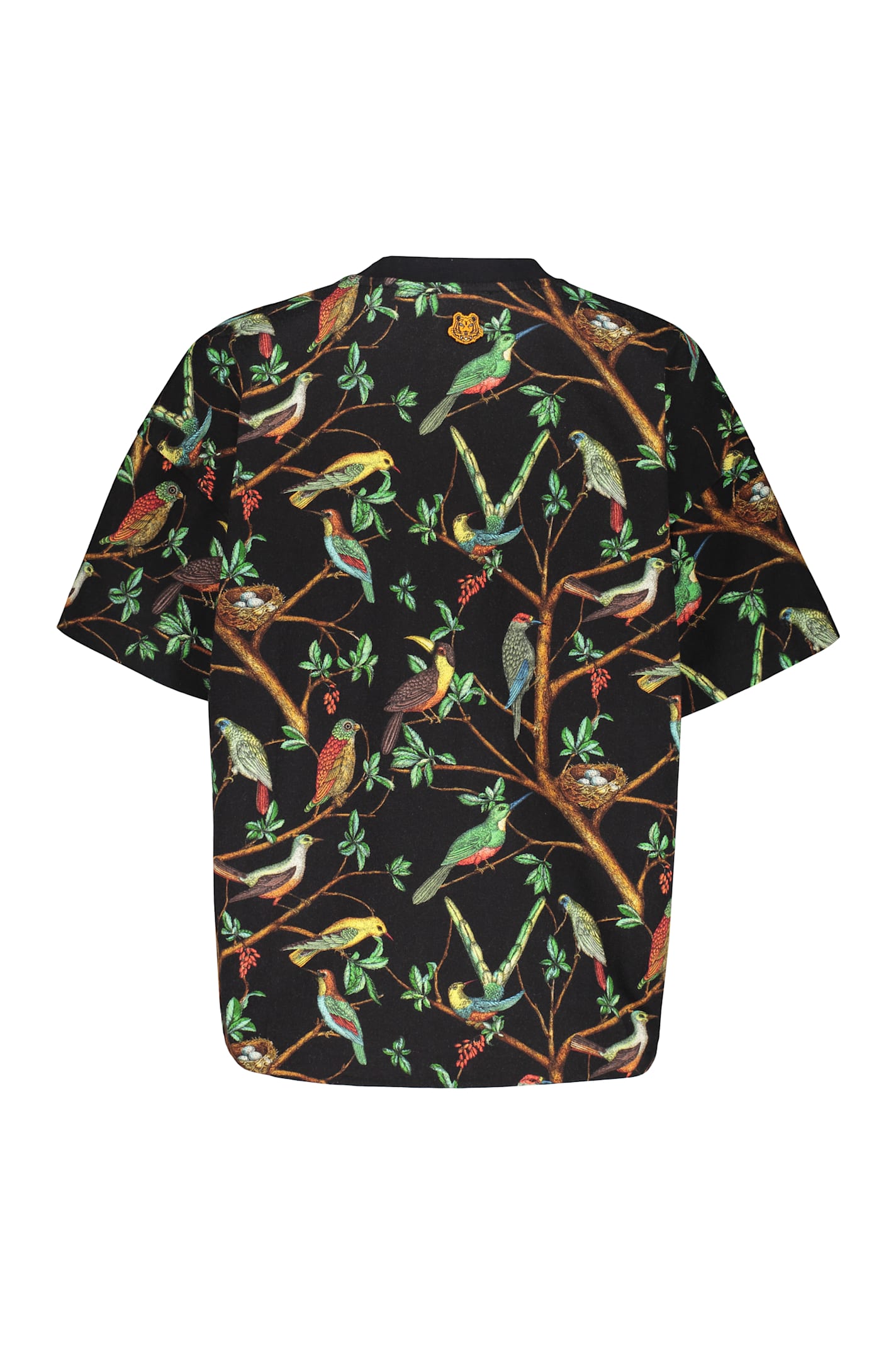 Kenzo Flock Of Birds Print T-shirt In Black