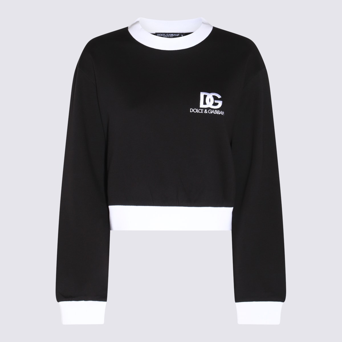 Black And White Cotton Sweatshirt