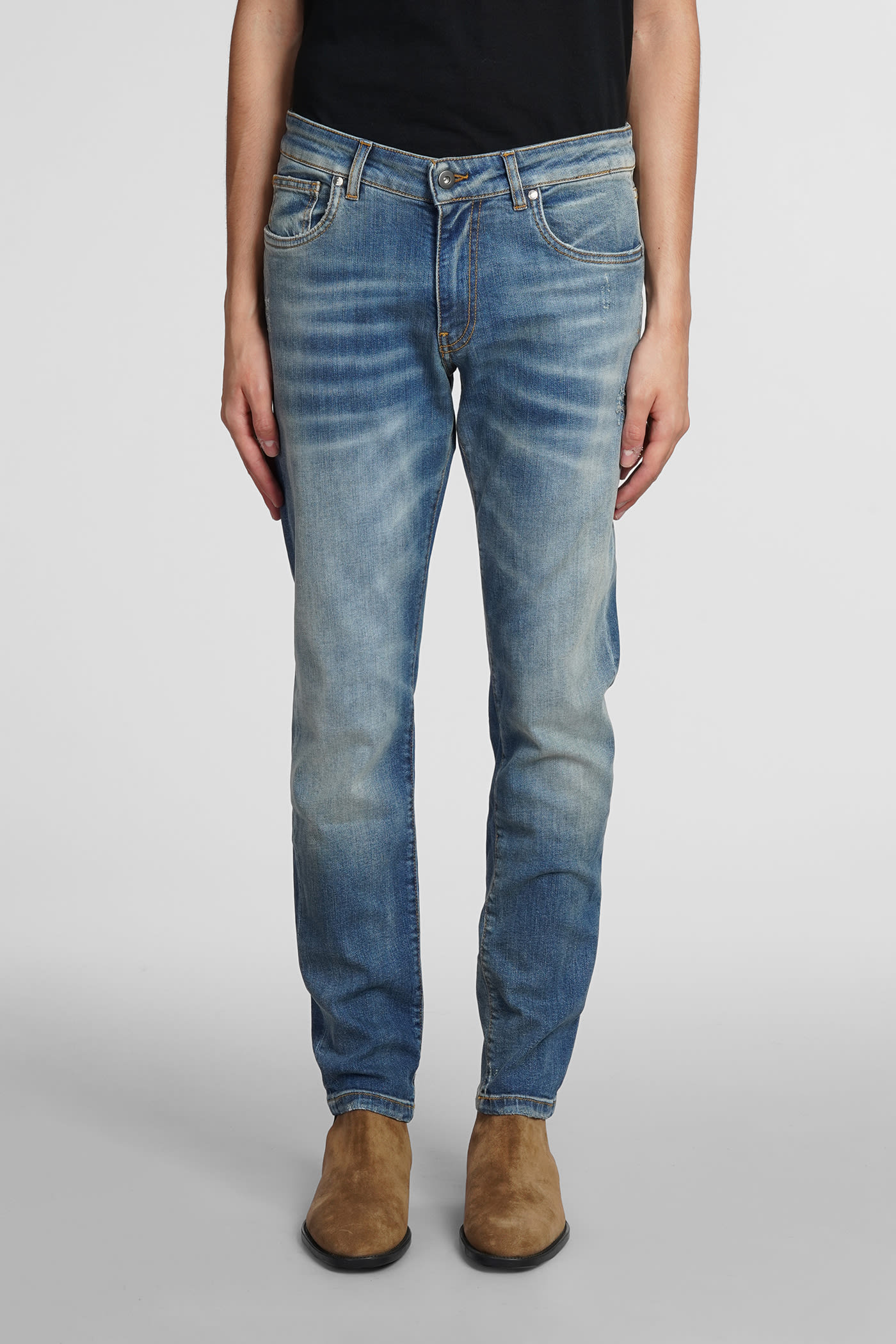 Shop Salvatore Santoro Jeans In Blue Cotton