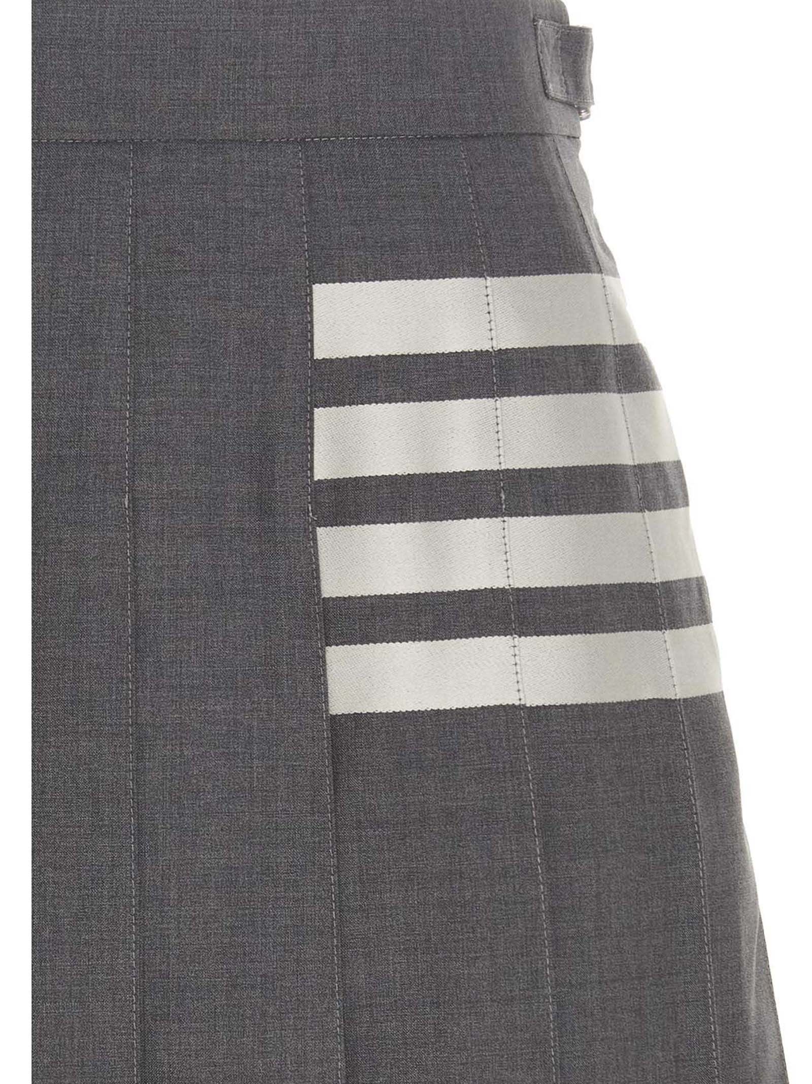 Shop Thom Browne 4 Bar Skirt In Gray