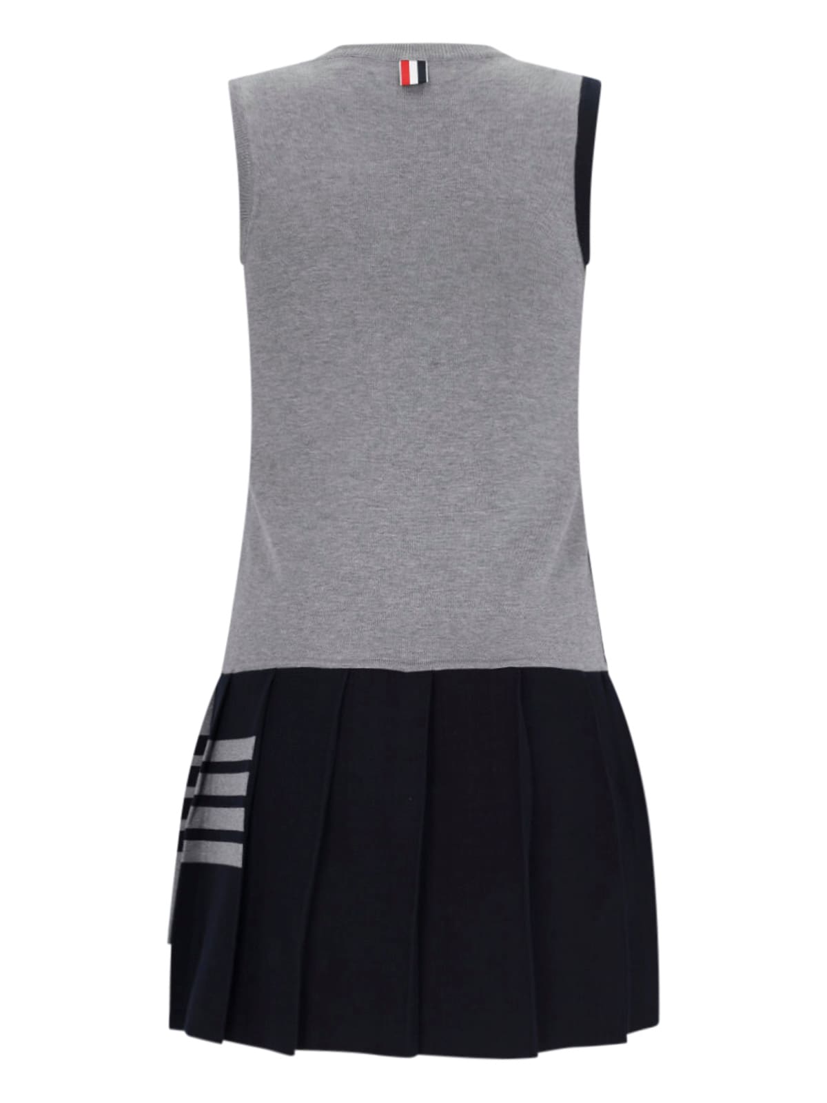 Shop Thom Browne 4-bar Mini Dress In Gray