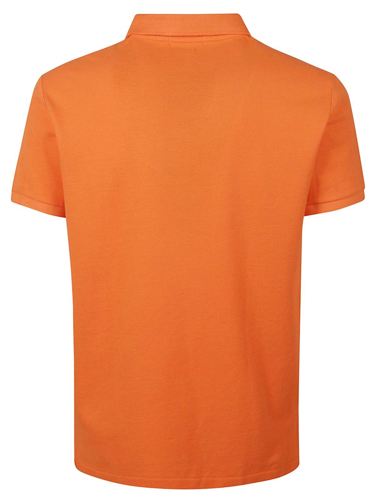 Shop Ralph Lauren Logo Embroidered Polo Shirt In Orange