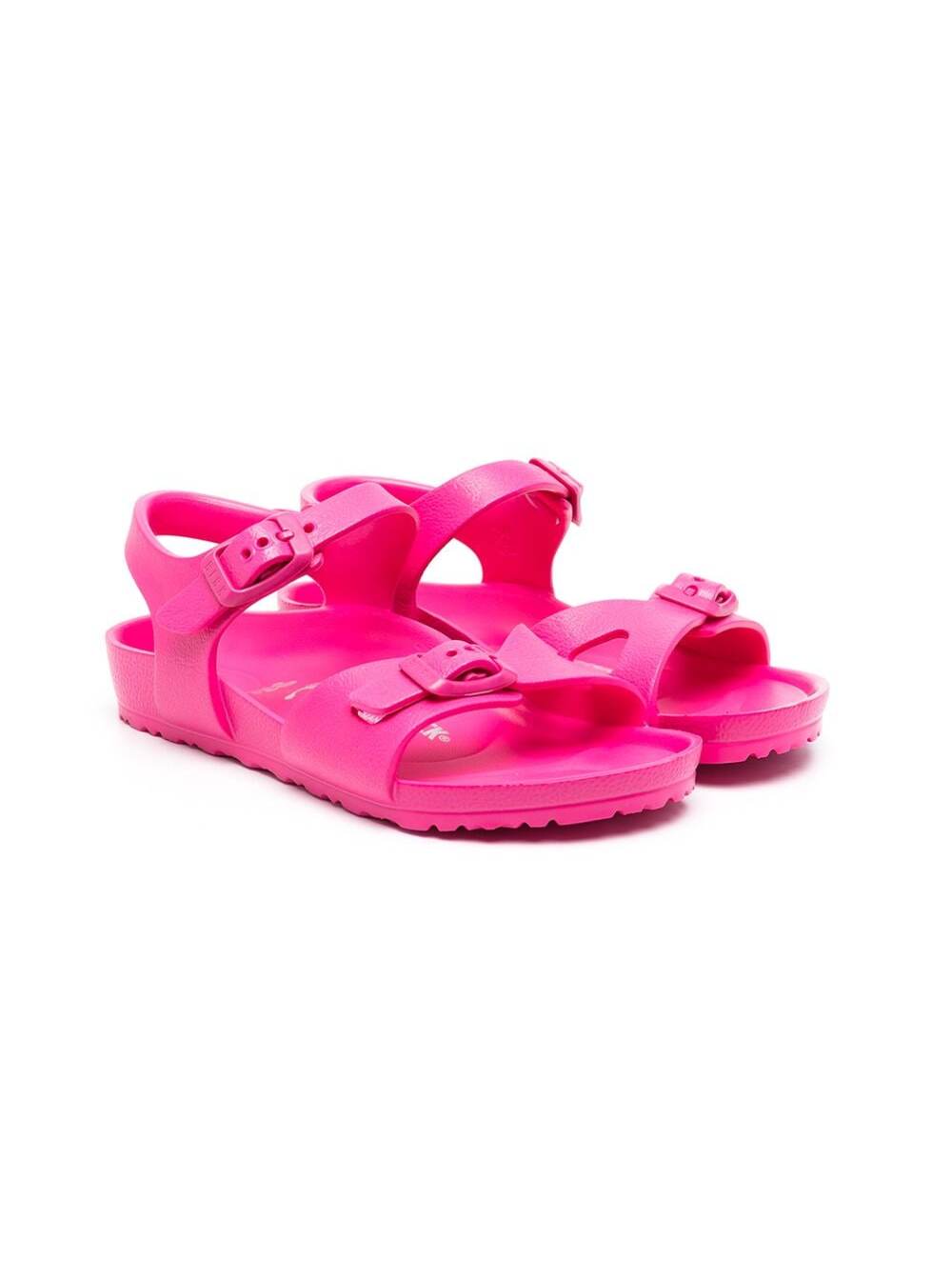 Shop Birkenstock Rio Fuchsia Sandals With Adjustable Buckles In Eva Rubber Girl In Fuxia