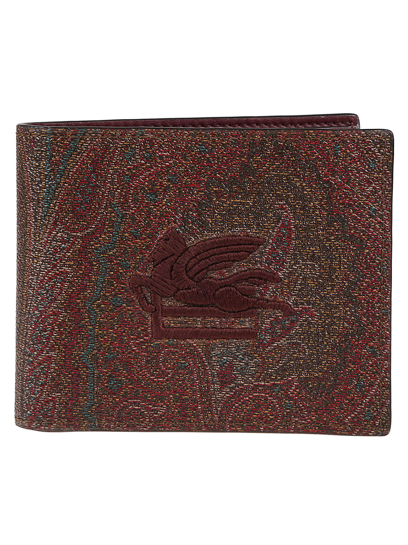 Shop Etro Paisley Logo Wallet In Rosso