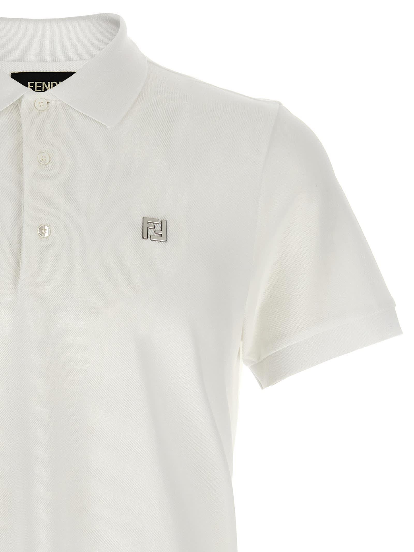 Fendi Ff Polo Shirt In Neutral