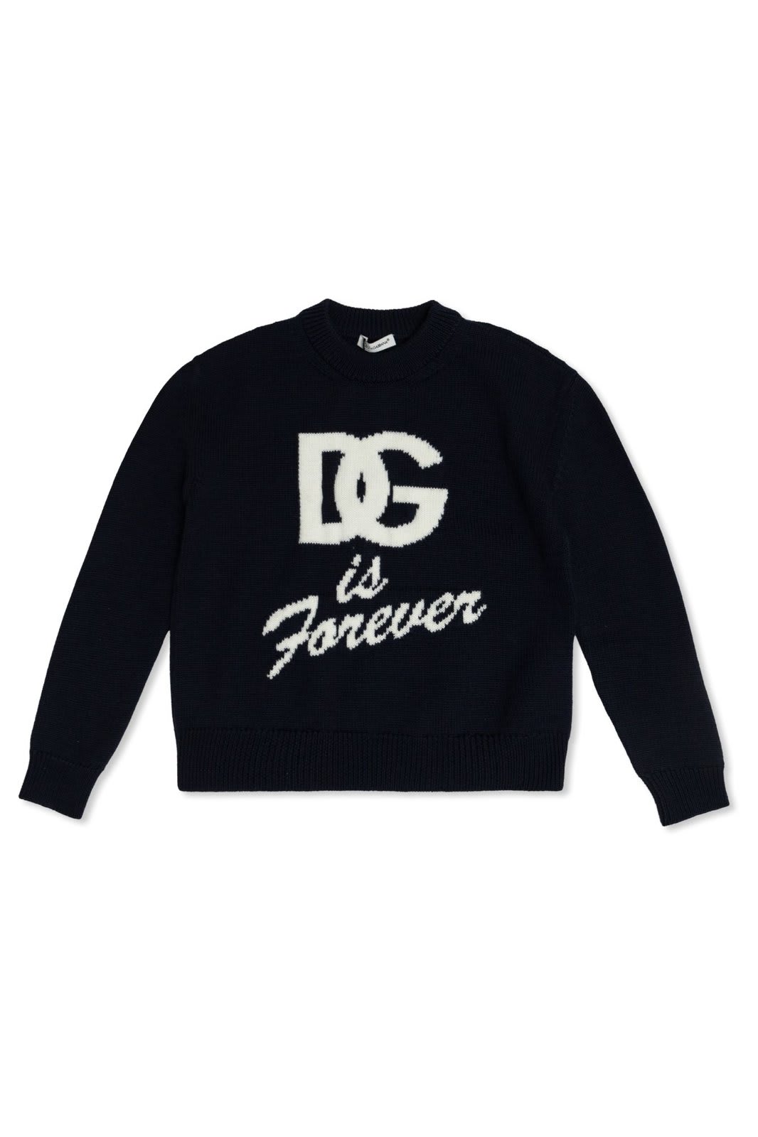 Shop Dolce & Gabbana Logo Intarsia Knitted Jumper