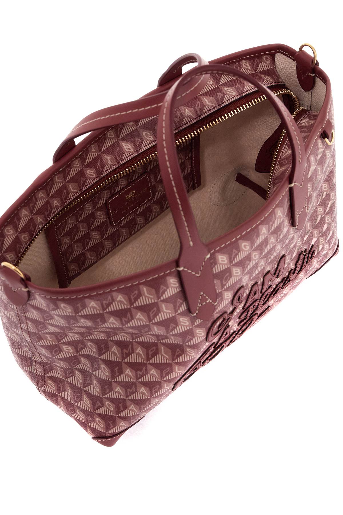 Shop Anya Hindmarch Tote Bag I Am A Plastic Bag With In Damson (pink)