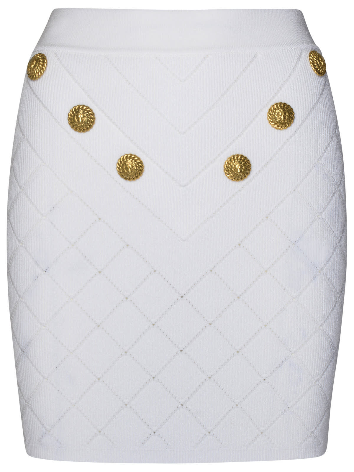 Mini Skirt In White Viscose Blend