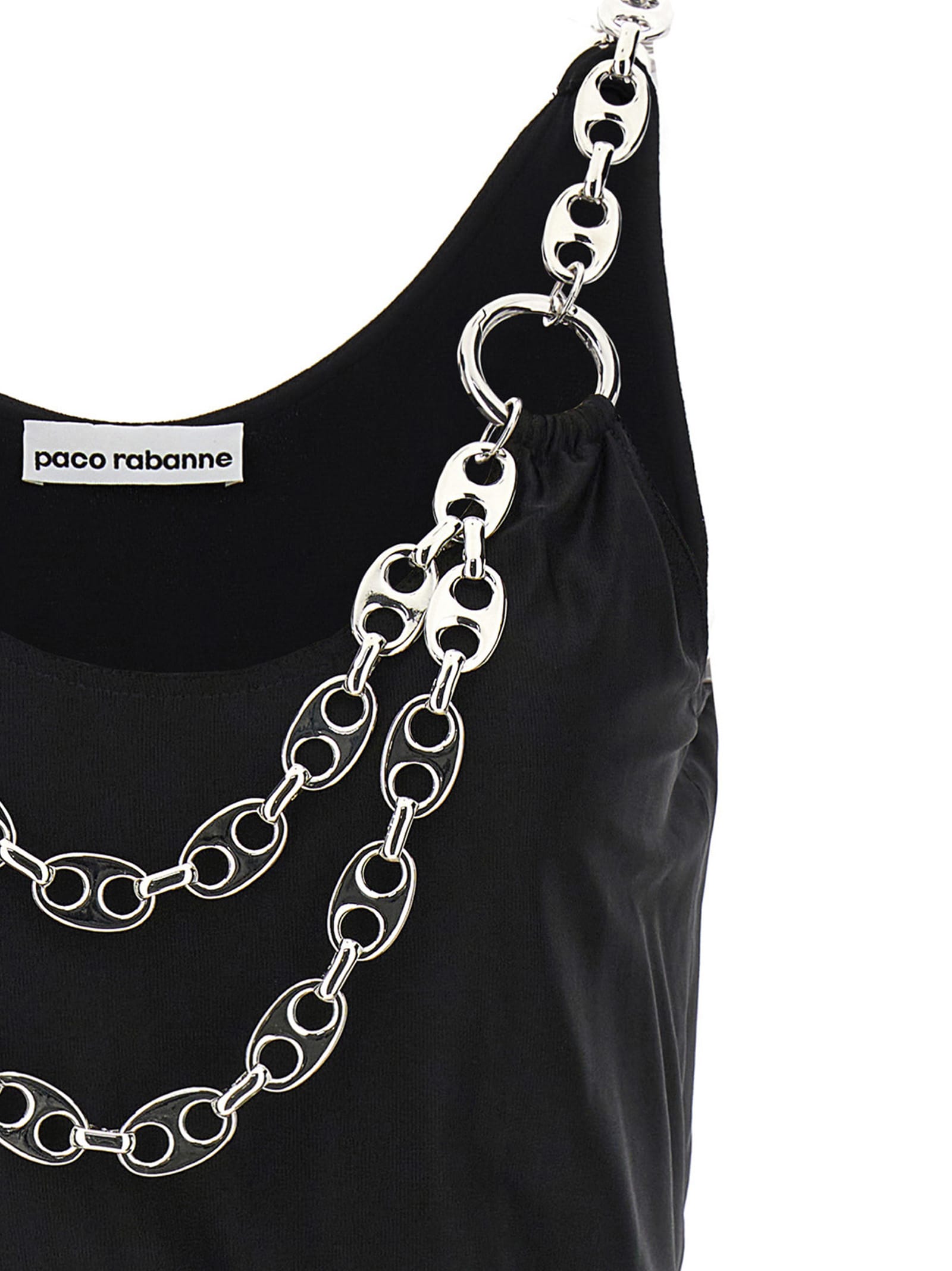 Shop Rabanne Chain Dress In Black