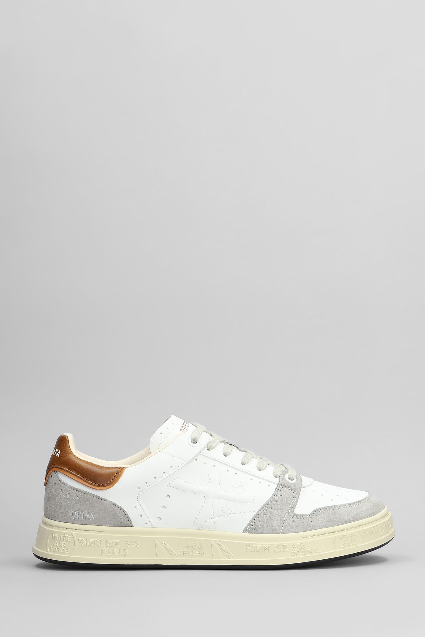 Quinn Sneakers In White Suede And Leather