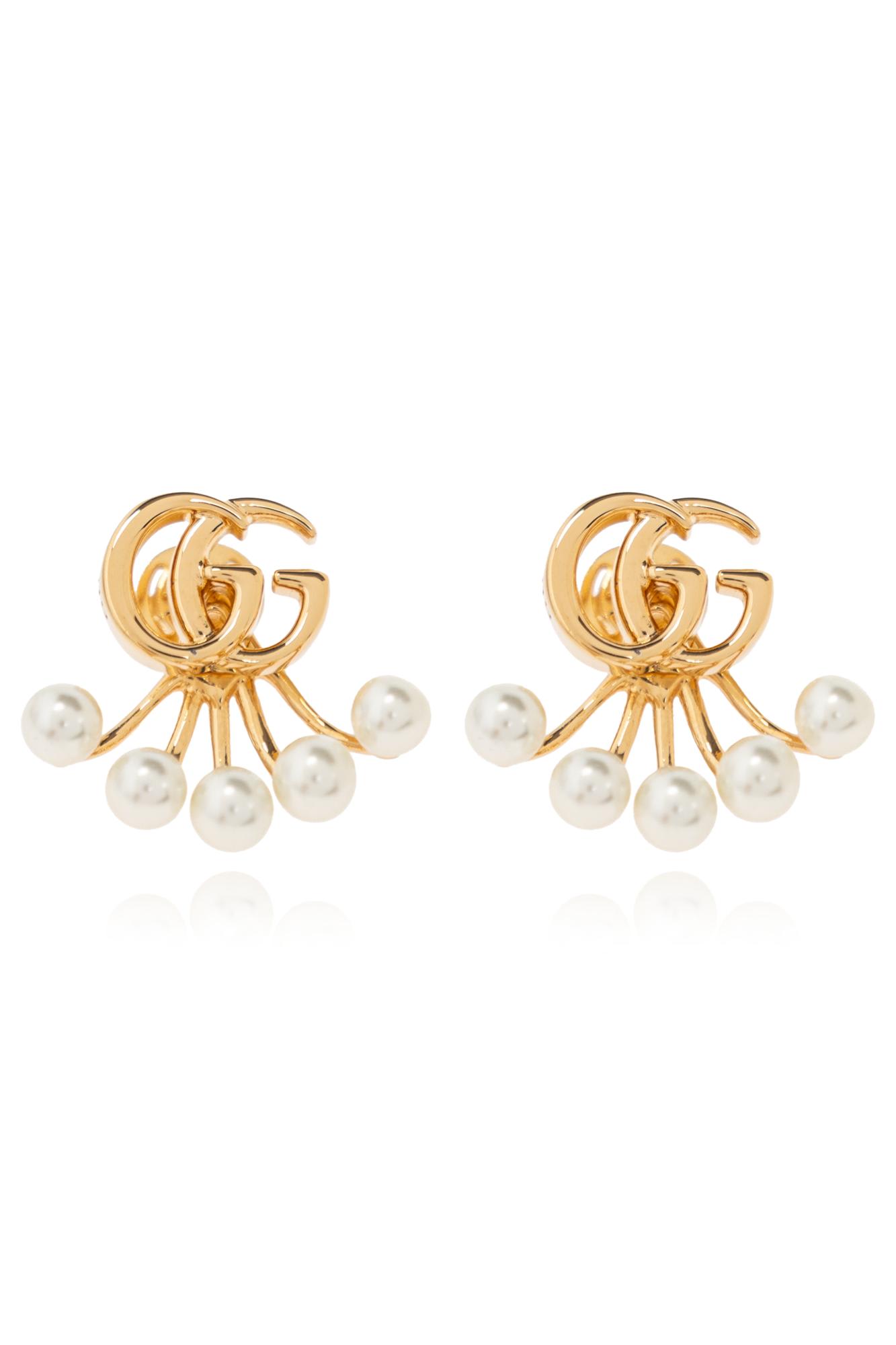 Earrings With Pearl Appliqués